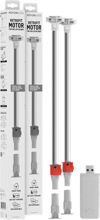 Motionblinds Retrofit Kit de Démarrage Lot de 2 Store d'Intérieur Moteur + Bridge