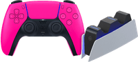 Sony PlayStation 5 DualSense Wireless Controller Nova Pink + BlueBuilt Charging Dock