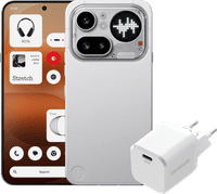 Nothing Phone (4a) Pro 128GB Zilver 5G + BlueBuilt Oplader met Usb C Poort 45W Wit
