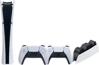 PlayStation 5 Slim Digital Edition + Manette Supplémentaire Blanc + BlueBuilt Station de Charge