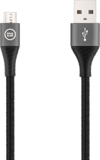 BlueBuilt Câble USB-A vers Micro USB Nylon Noir 3 m