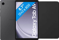 Samsung Galaxy Tab A9 8,7 inch 128GB Wifi en 4G Grijs + BlueBuilt Book Case Zwart