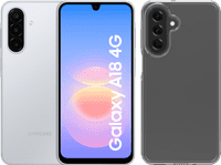 Samsung Galaxy A18 128GB Zilver 4G + BlueBuilt Back Cover Transparant