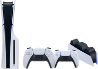 PlayStation 5 Slim Disc Edition + Extra Controller White + Charging Dock
