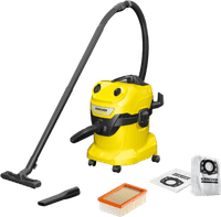 Karcher WD 4 V-20/5/22 + Karcher Stofzuigerzak voor WD 4/5/6 (4x)