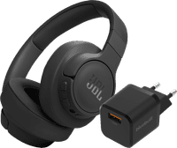 JBL Tune 770NC Noir + BlueBuilt Chargeur Quick Charge avec Port USB-A 18 W Noir