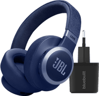 JBL Live 770NC Blue + BlueBuilt Quick Charge Charger with USB-A Port