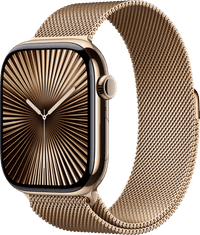 Apple Watch Series 10 4G 46mm Titanium Gold Milanese Watch Strap M/L