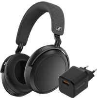 Sennheiser Momentum 4 Wireless Noir + BlueBuilt Quick Charge Chargeur avec Port USB-A 18 W