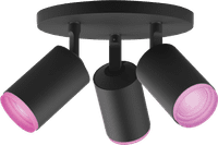Philips Hue Fugato Spot Monté en Surface White and Color - Noir - 3 spots