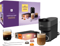 De'Longhi Nespresso Vertuo Pop ENV90.B + 30 capsules en 2 glazen kopjes