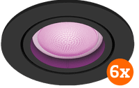 Philips Hue Centura inbouwspot White and Color - rond - Zwart - 6-pack