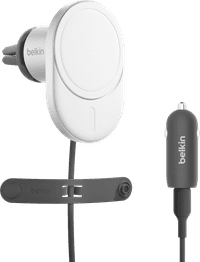 Belkin Support de Téléphone Voiture Grille d'Aération avec Charge MagSafe et Qi2 Argent
