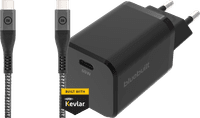 BlueBuilt Chargeur Power Delivery avec Port USB-C 65 W Noir + Câble USB-C vers USB-C 1,5 m