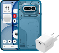Nothing Phone (4a) 256GB Blauw 5G + BlueBuilt Oplader met Usb C Poort 45W Wit