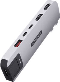 Sitecom MacBook Pro Multiport Hub 6 in 2 Silver