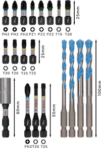 Bosch Professional 20-delige PRO Impact Mixed Set