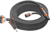Gardena Kit Tuyau en Textile Liano Life 15 m + Gardena Pistolet d'Arrosage Premium Métal