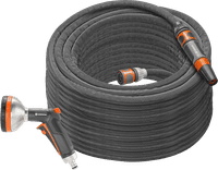 Gardena Kit Tuyau en Textile Liano 30 m Lance + Gardena Pistolet d'Arrosage Premium Métal