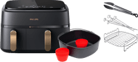 Philips 3000 Series Dual Basket NA352/00 + Set de Cuisson Double Niveau + Kit d'Accessoires
