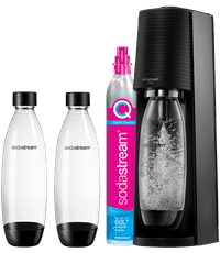 SodaStream TERRA Noir + Bouteilles Matière Synthétique 1 Litre Lot de 2