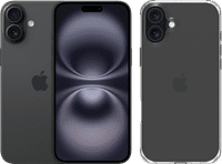 Apple iPhone 16 Plus 128 Go Noir + BlueBuilt Protective Back Cover Transparent