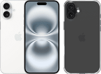 Apple iPhone 16 Plus 128GB White + BlueBuilt Protective Back Cover Transparent