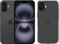 Apple iPhone 16 Plus 256GB Black + BlueBuilt Protective Back Cover Transparent