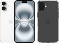 Apple iPhone 16 Plus 256GB White + BlueBuilt Protective Back Cover Transparent