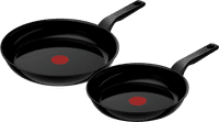 Tefal Renew Black Ceramic Frying Pan Set 24cm + 28cm