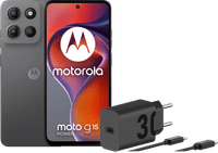 Motorola Moto G15 Power 256 Go Gris 4G + Motorola Chargeur 30 W Noir + Câble USB-C