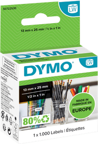 DYMO Étiquette Amovible 13 x 25 mm 1000 Pièces