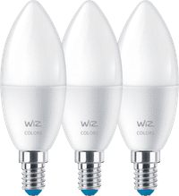WiZ Ampoule Bougie - Éclairage Coloré et Blanc - Mat - E14 - Lot de 2