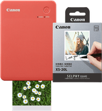 Canon SELPHY QX20 Rouge + Canon Papier XS-20L (20 Pièces)
