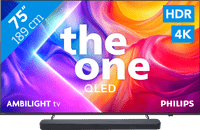 Philips Ambilight 75" PUS9000 QLED 4K (2025) + JBL Bar 300 M2 Zwart