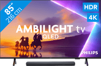 Philips Ambilight 85" PUS8500 QLED 4K (2025) + JBL Bar 300 M2 Zwart