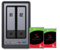 UGREEN NASync DXP2800 + Seagate Ironwolf 8 To Lot de 2