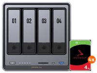 UGREEN NASync DXP4800 Plus + Seagate Ironwolf 4 To Lot de 4