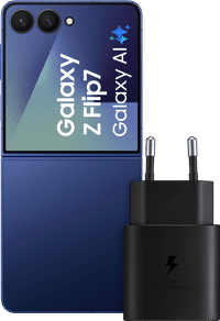 Samsung Galaxy Z Flip 7 256 Go Bleu 5G + Samsung Chargeur 25 Watts Noir