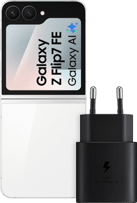 Samsung Galaxy Z Flip 7 FE 128 Go Blanc 5G + Samsung Chargeur 25 Watts Noir