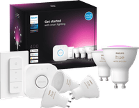 Philips Hue White and Color GU10 Kit de Démarrage - 5 Ampoules + Bridge + Variateur