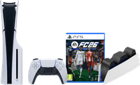 PlayStation 5 Slim Disc Edition + FC 26 + Charging Dock