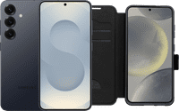 Samsung Galaxy S25 256GB Zilver 5G + BlueBuilt Book Case Zwart