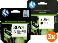 HP 305XL Ink Cartridge 4-Color Bundle (3 units)
