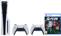 PlayStation 5 Slim Disc Edition + FC 26 + Extra Controller White