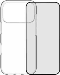 BlueBuilt Back Cover iPhone 17 Pro Transparent + BlueBuilt iPhone 17 Pro Protège-écran Verre