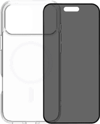 BlueBuilt Protective Back Cover avec MagSafe iPhone 17 Pro Max Transparent + BlueBuilt iPhone 17 Pro Max Protège-écran de Confidentialité Verre