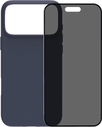 BlueBuilt Protective Back Cover avec MagSafe iPhone 17 Pro Max Bleu + BlueBuilt iPhone 17 Pro Max Protège-écran de Confidentialité Verre