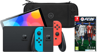 Nintendo Switch OLED Blauw/Rood + EA Sports FC 26 + BlueBuilt Beschermhoes