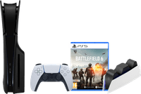 PlayStation 5 Slim Disc Edition + Battlefield 6 + Covers Zwart + Oplaadstation